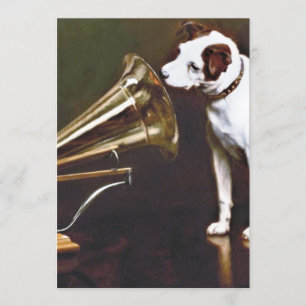 Sein Meister spricht den Hund an Einladung