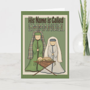 Sein Name ist Emmanuel-Weihnachtsgruß-Karte Feiertagskarte