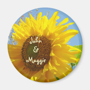 Sein Name und ihr Name Magnet Sonnenblumen