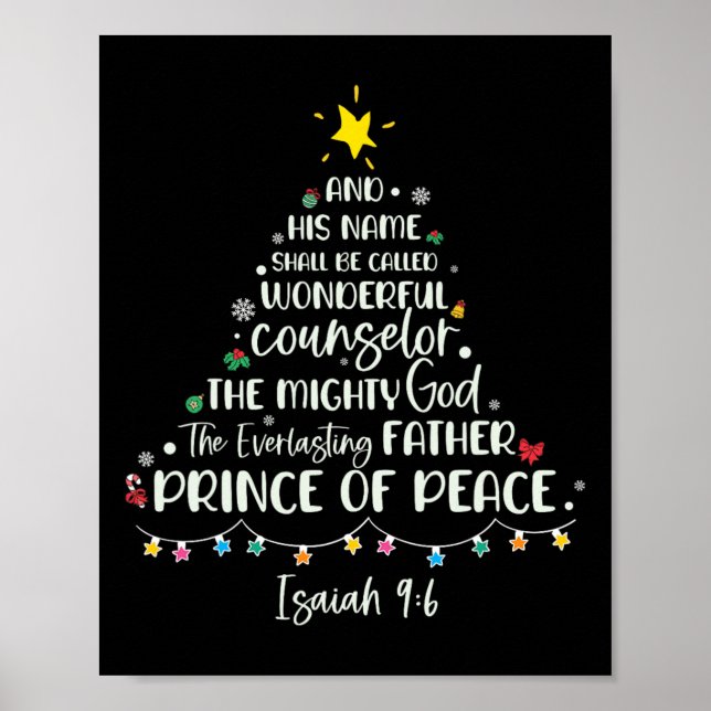 Sein Name wird Isaiah 96 Weihnachtsbaum genannt Poster (Vorne)
