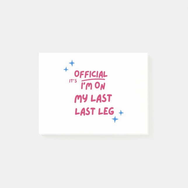 Sein Offizielles Ich an meinem letzten Leine Amput Post-it Klebezettel (Vorderseite)