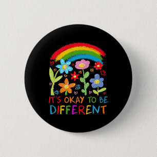 Sein Ok zu sein, anders Autismus Rainbow Boho Neur Button
