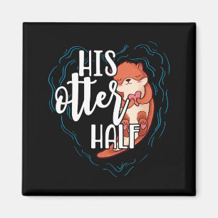 Sein Otter-Halb-Pun-Romantisches-Paar Valentinstag Magnet