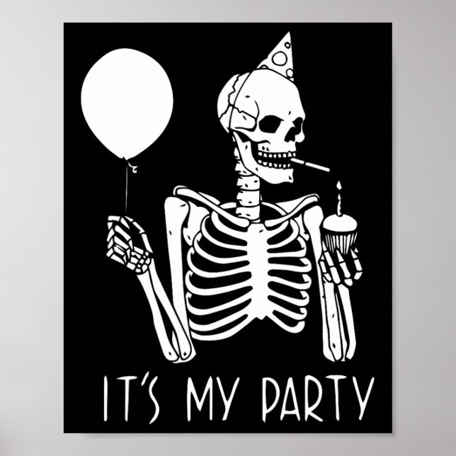 Sein Party Lazy Halloween Kostüm Skeletton Skull Poster (Vorne)