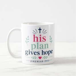 Sein Plan gibt Hoffnung Minimalistischer Bibelvers Kaffeetasse