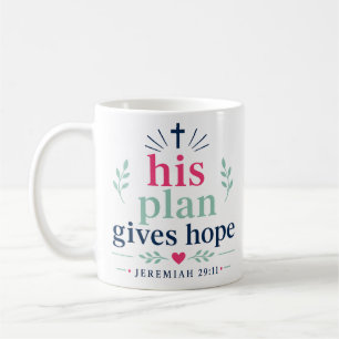 Sein Plan gibt Hoffnung Minimalistischer Bibelvers Kaffeetasse