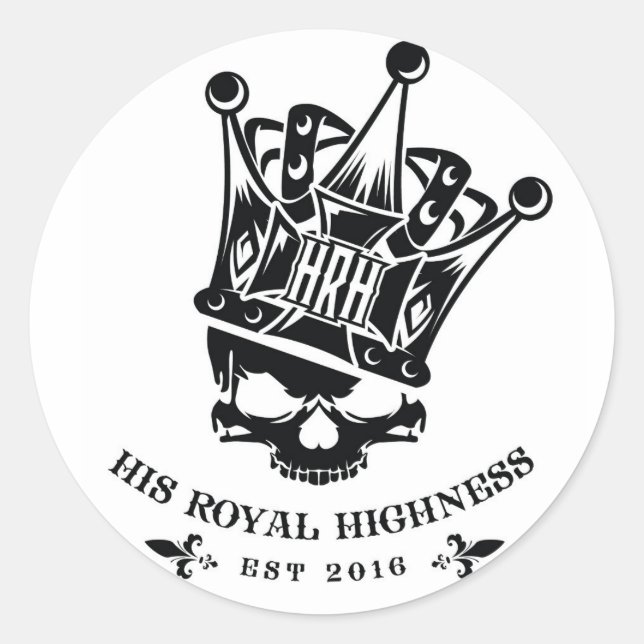 Sein Royal Highness-Logo Runder Aufkleber (Vorderseite)