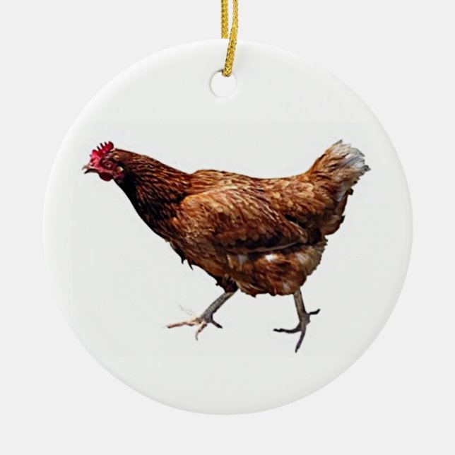 SEIN SIE KEINE COOLE CHICKEN-CHRISTMAS-ORNATION KERAMIKORNAMENT (Vorne)