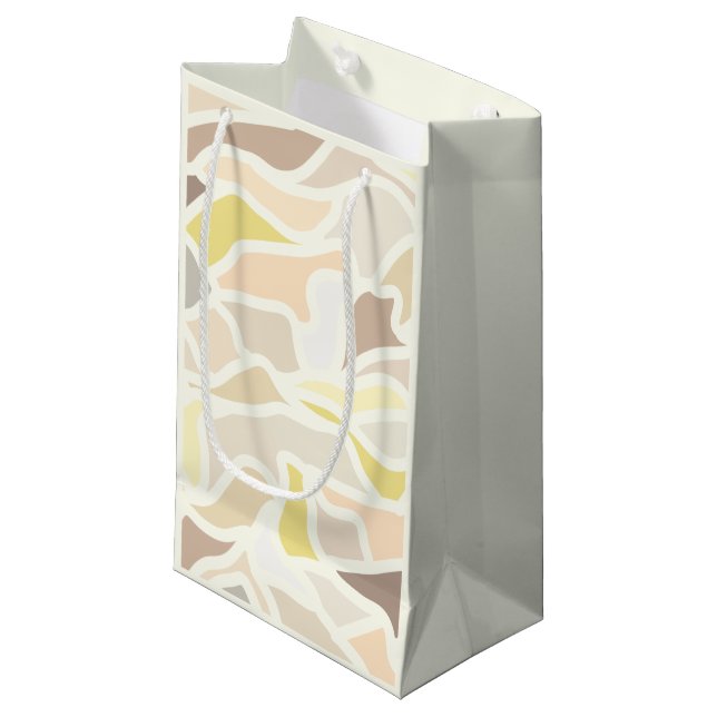 Sein so ivory geometrisches Abstraktes Muster Kleine Geschenktüte (Vorderseite Schrägansicht)