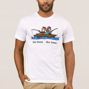 Sein und ihr Fischen in den Boots-zusammen T - T-Shirt