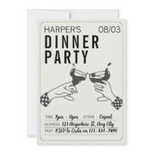 Sein und Schwarzer Retro Illustration Abendessen P