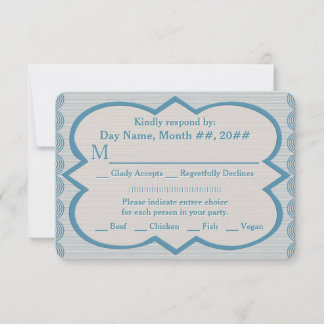 Sein und Sein blauer Oxford Pinstripe RSVP Karte