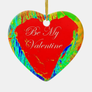 sein valentiner roter Herzornament Keramik Ornament