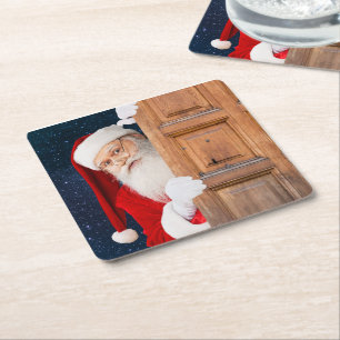 Sein Weihnachtsname Rechteckiger Pappuntersetzer