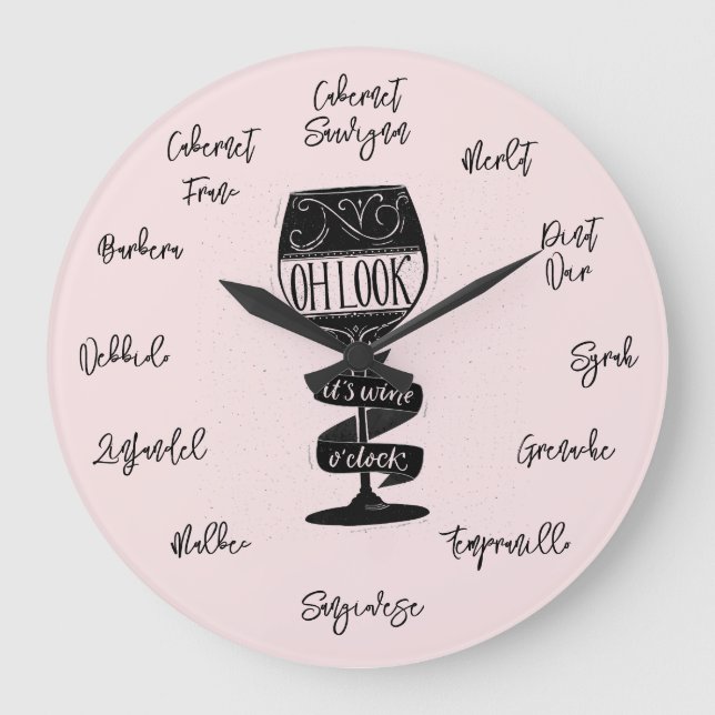 Sein Wein O'clock Große Wanduhr (Vorderseite)