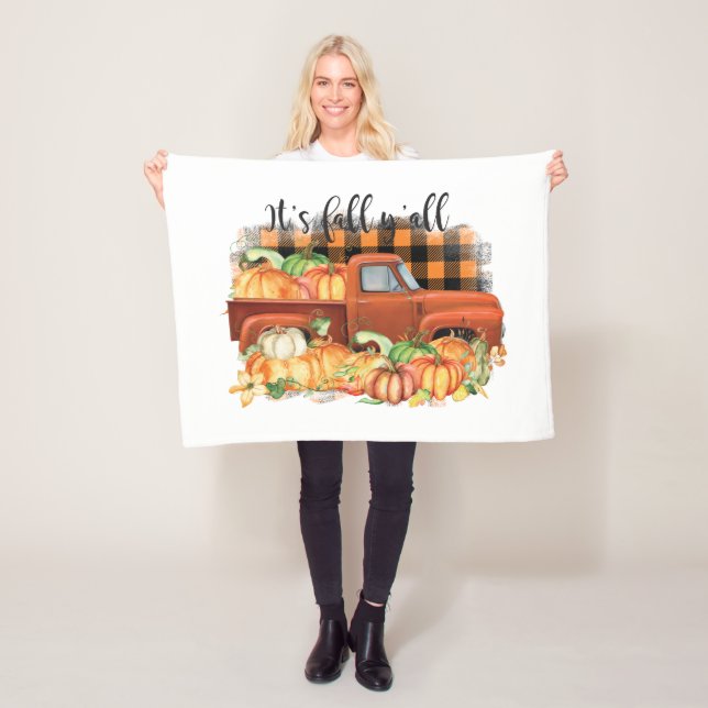 Sein Zitat vom Herbst | Vintager Lastkraftwagen mi Fleecedecke (Beispiel)