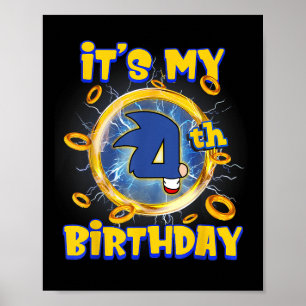 Seine 4. Geburtstagsfamilie Matching Party Funn Poster