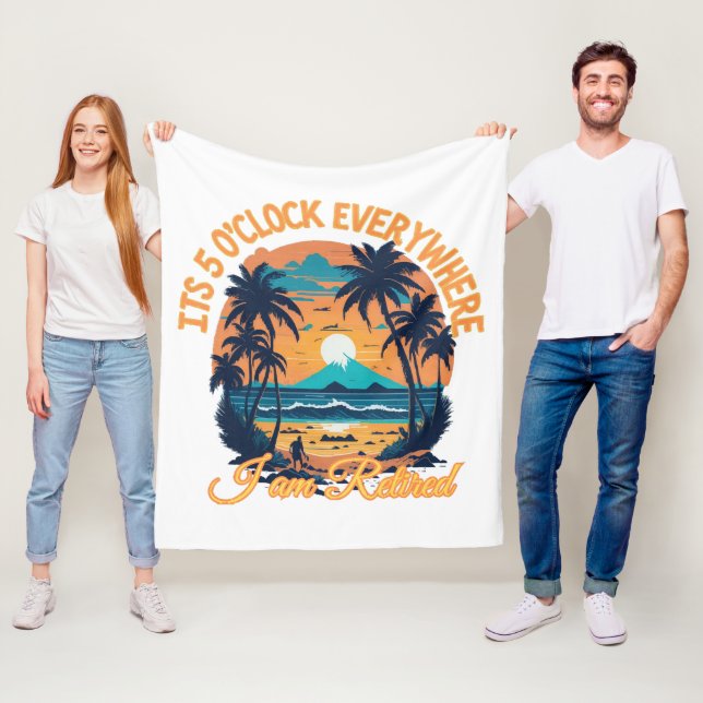 Seine 5 Uhr überall, wo ich pensioniert werde Fleecedecke (Beispiel)