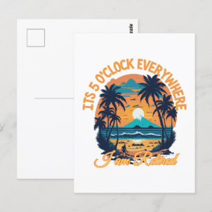 Seine 5 Uhr überall, wo ich pensioniert werde Postkarte