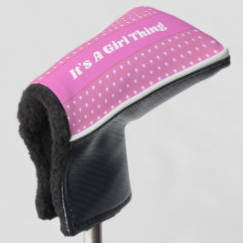 Seine a Girl Things Pink Bright Polka Dots Girly Golf Headcover