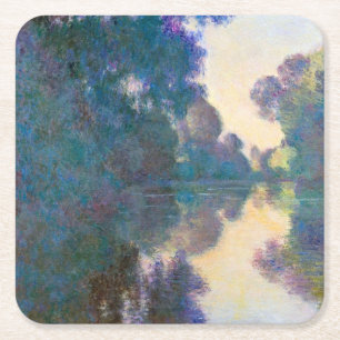 Seine-Abteilung in der Nähe von Giverny, Monet Rechteckiger Pappuntersetzer