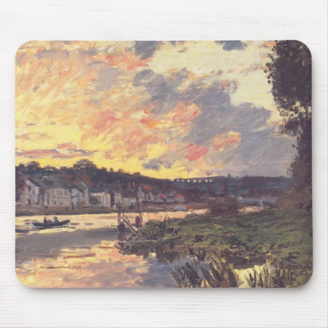 Seine am Bougival im Abend Mousepad (Vorne)