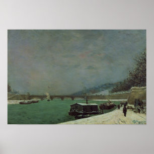 Seine am Pont d'Iena, Winter 1875 Poster