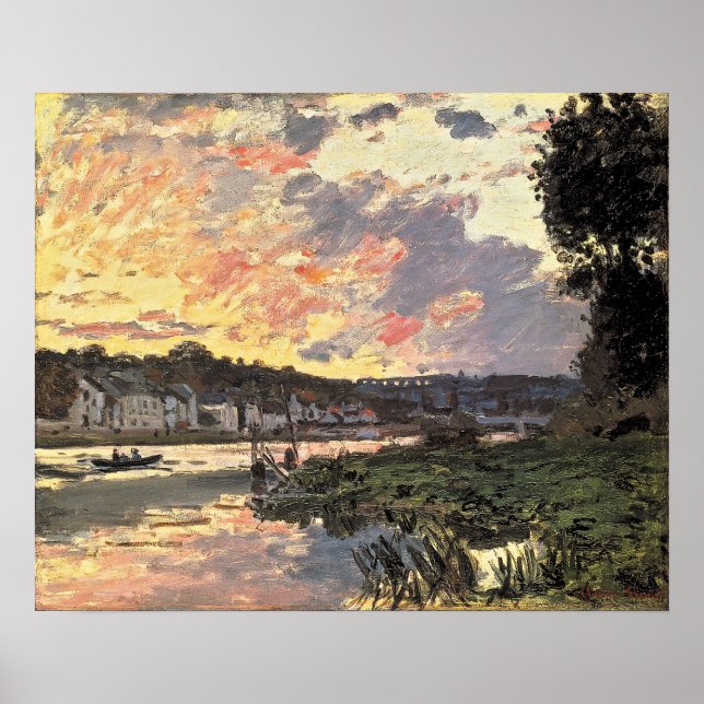 Seine an Bougival im Abend (1870) Poster (Vorne)