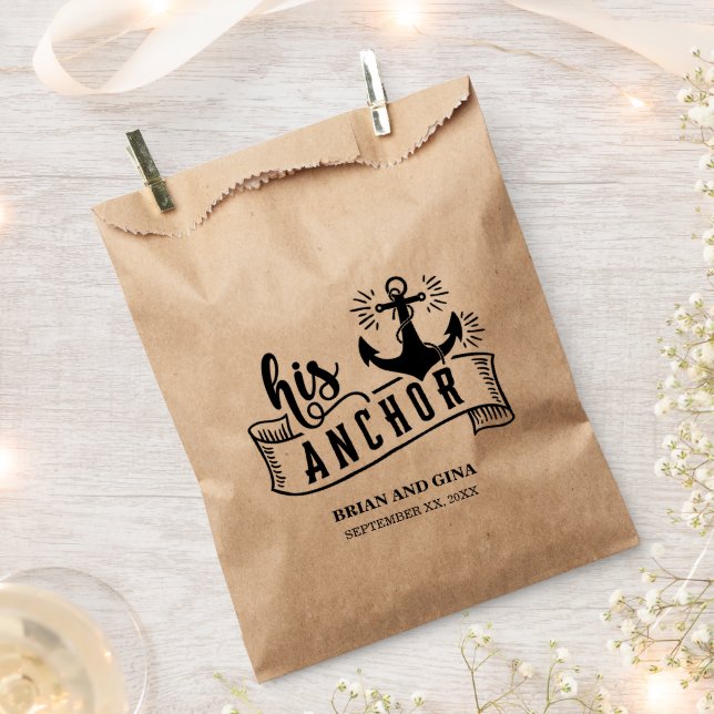 Seine Anchorhochzeit Geschenktütchen (Ausgeschnitten)
