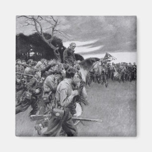 Seine Armee brach oben weinen und sobbing Magnet