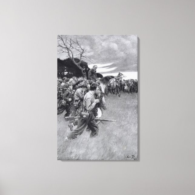 Seine Armee trennte sich vom Weinen und Schlumpfen Leinwanddruck (Vorderseite)