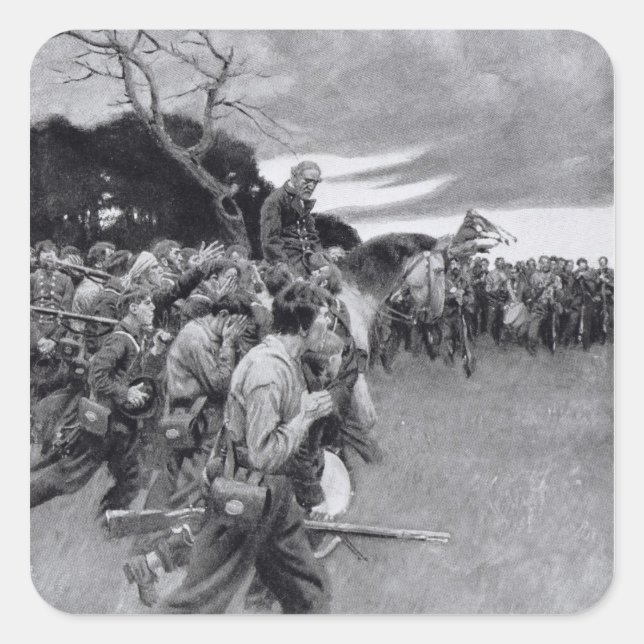 Seine Armee trennte sich vom Weinen und Schlumpfen Quadratischer Aufkleber (Vorderseite)