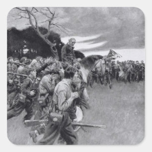 Seine Armee trennte sich vom Weinen und Schlumpfen Quadratischer Aufkleber