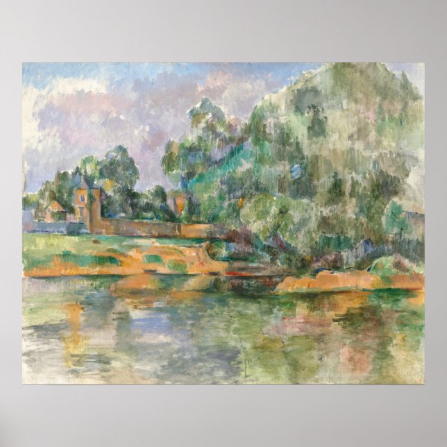 Seine-Banken in Médan, Paul Cézanne Kunstkunst Poster (Vorne)