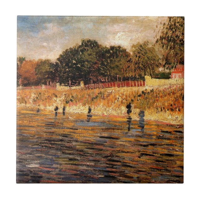 Seine-Banken von Vincent van Gogh Fliese (Vorderseite)