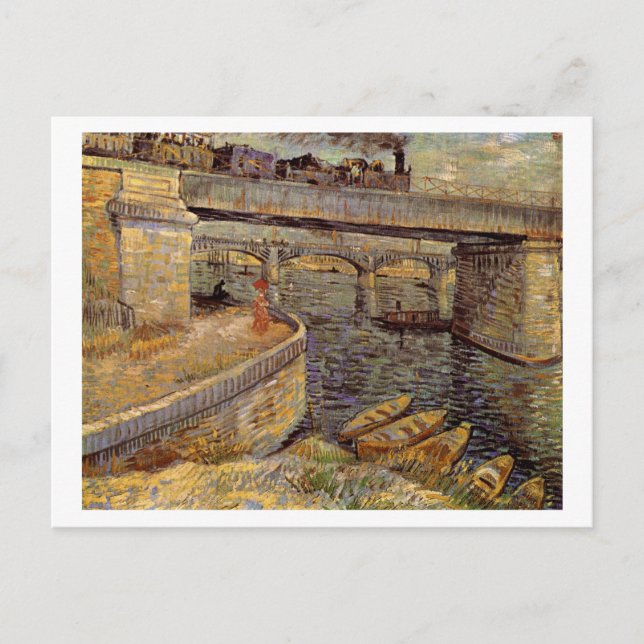 Seine-Brücke in Asnières, Vincent van Gogh Postkarte (Vorderseite)