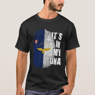 Seine DNA-Azoren-Flagge Portugal Patriotisches Por T-Shirt