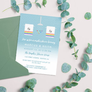 Seine Dusche und seine Gay Couple Einladung