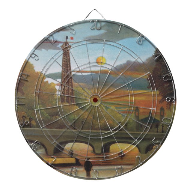 Seine & Eiffelturm im Sonnenuntergang (Paris, Fran Dartscheibe (vorne)