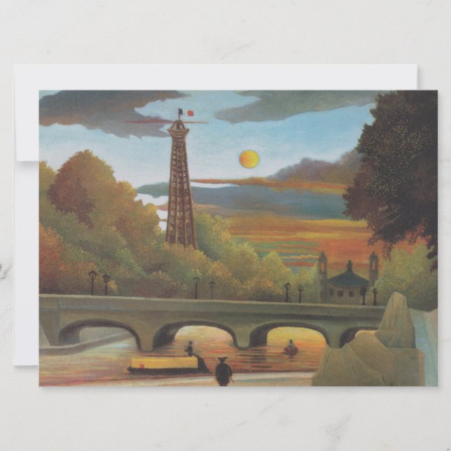 Seine & Eiffelturm im Sonnenuntergang (Paris, Fran Karte (Vorderseite)