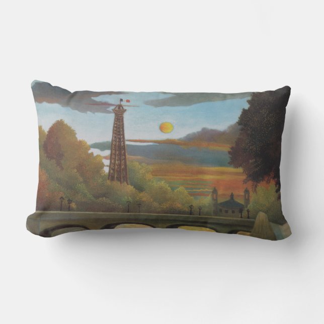 Seine & Eiffelturm im Sonnenuntergang (Paris, Fran Lendenkissen (Vorderseite)