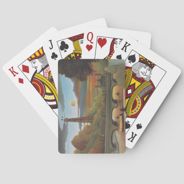 Seine & Eiffelturm im Sonnenuntergang (Paris, Fran Spielkarten (Rückseite)