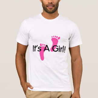 Seine ein Mädchen-Rosa-Abdrücke T-Shirt