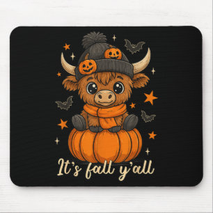 Seine Fall Yall Highland Kuh Pumpkin Fall Kuh Dank Mousepad