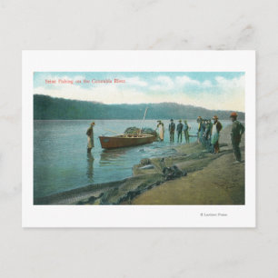 Seine Fischerei auf dem Fluss Columbia, OR Postkarte