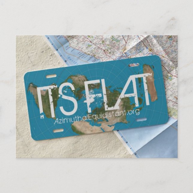 SEINE FLACHPLATTE | AzimuthalEquidistant.org Postkarte (Vorderseite)