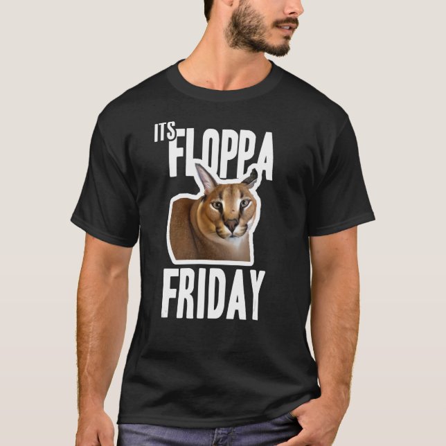 Seine Floppa Friday Meme T-Shirt (Vorderseite)