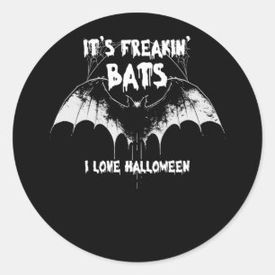 Seine Freakin Bats I Liebe Halloween-Party Zitat M Runder Aufkleber