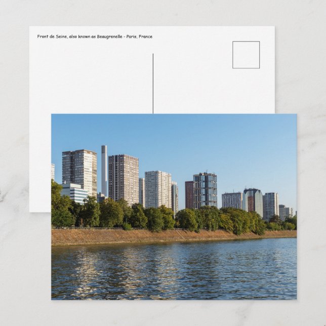 Seine-Front in Paris, Frankreich Postkarte (Vorne/Hinten)