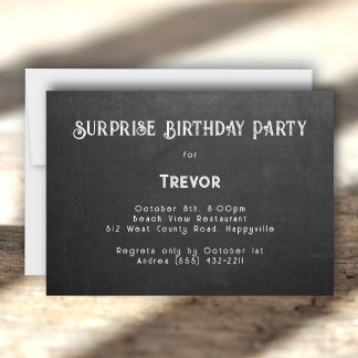 Seine Geburtstagsparty Black Chalkboard Einladung